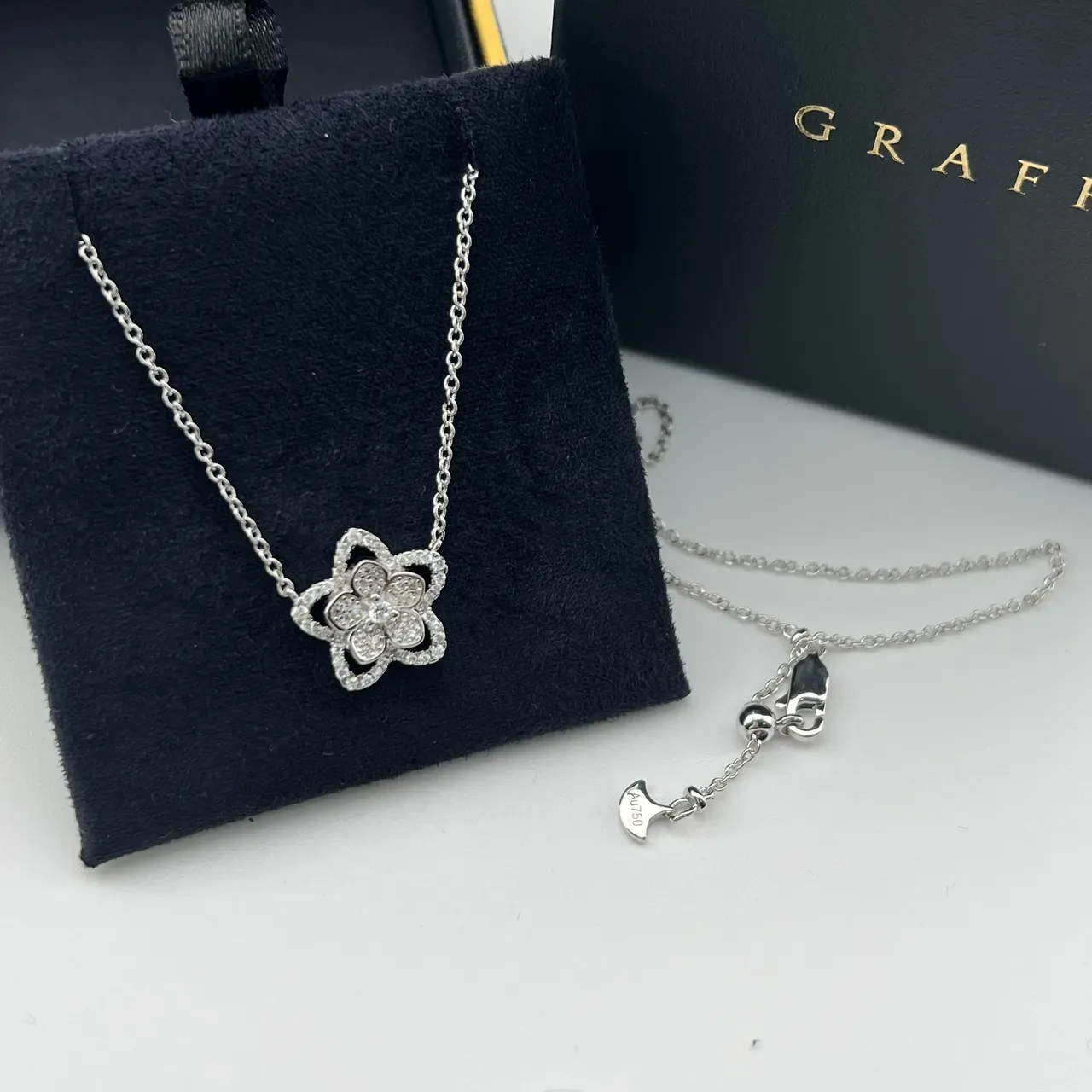 Silver-Tone Pavé Flower Pendant Necklace 5