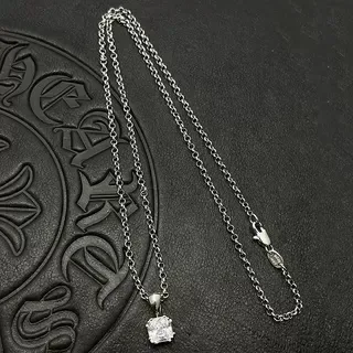 Silver-Tone Square-Cut Stone Pendant Necklaces 6