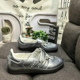 Silver White Metallic Upper Perforated Lining Mary Jane Shoes