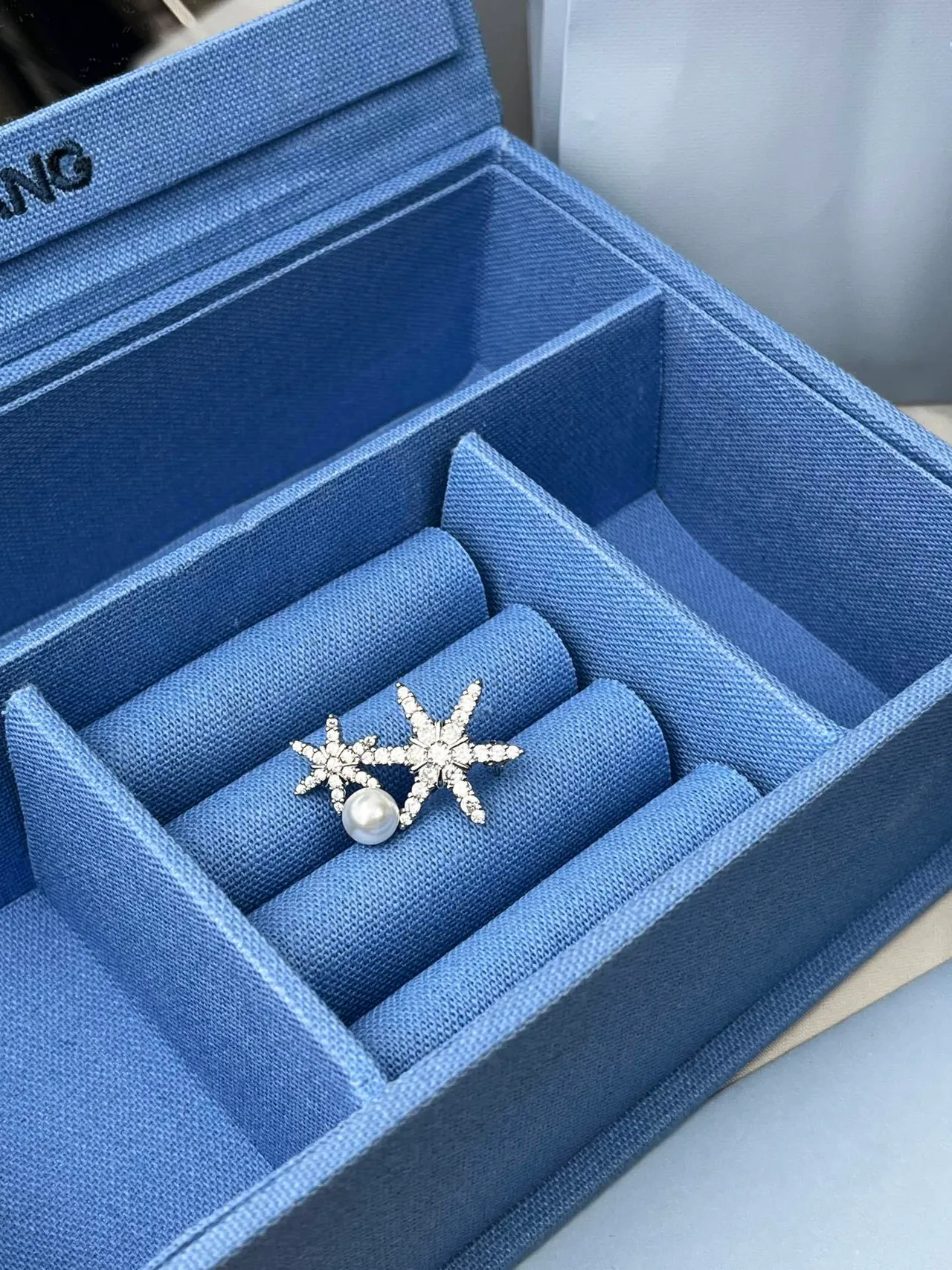 Silver White Starfish-Shaped Pave-Set Clear Stones Earrings 5