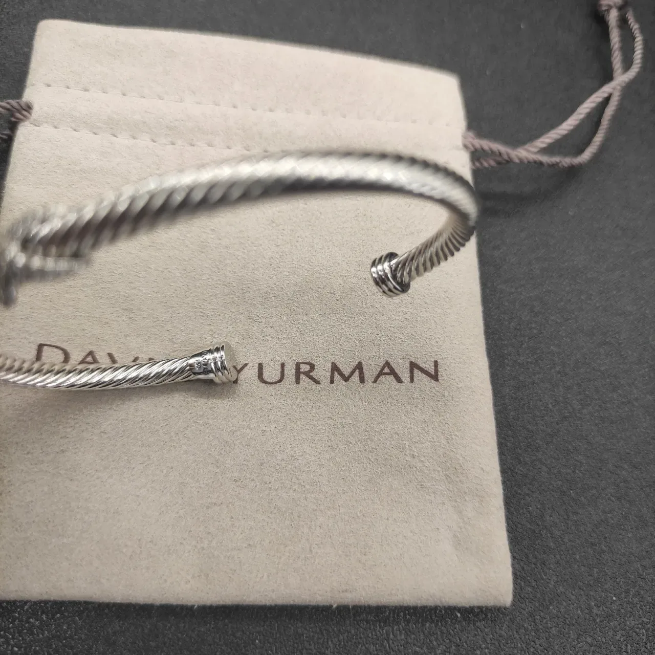 Silver White Twisted Rope Cable Pavé Stone Accents Bracelet 5