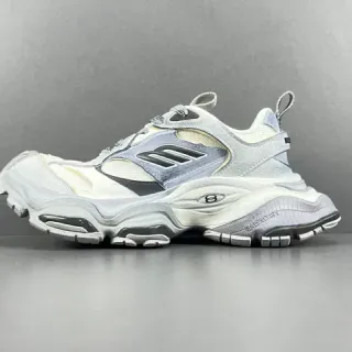 Skechers رمادي فضي كعب فائق الحجم طبقة شبكية ووجه علوي صناعي حذاء رياضي سميك