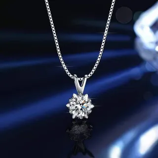 Collar con solitaire de corte redondo con seis garras