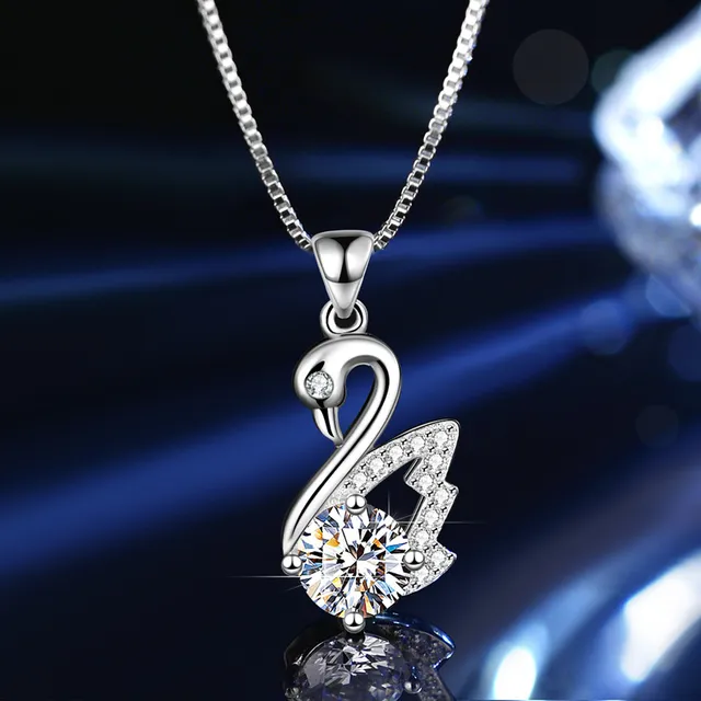 Solitaire Six-Prong Round Cut Pendant Necklace 6