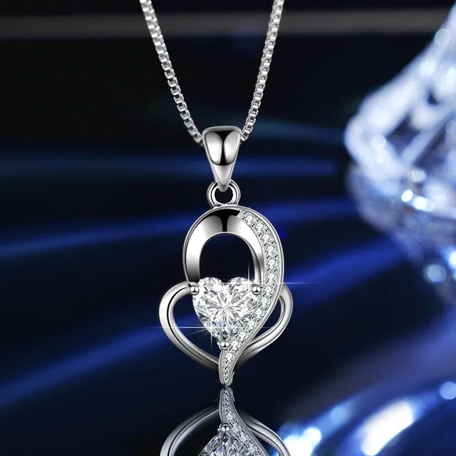 Solitaire Six-Prong Round Cut Pendant Necklace 7