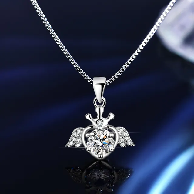 Solitaire Six-Prong Round Cut Pendant Necklace 10