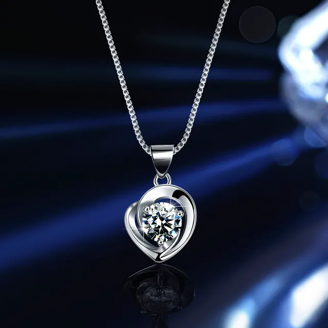 Solitaire Six-Prong Round Cut Pendant Necklace 20