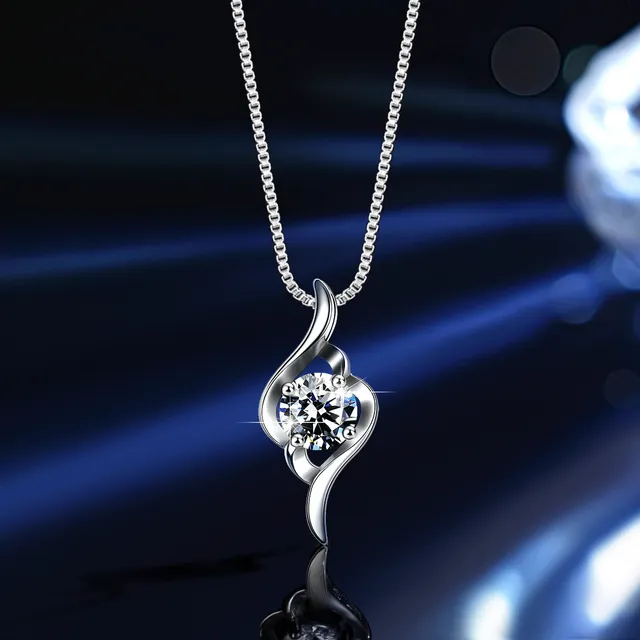 Solitaire Six-Prong Round Cut Pendant Necklace 21