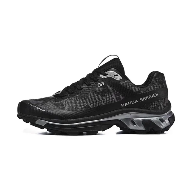 SREGLEK Move Alpha Lite Black Multicolor Camo-Print Mesh Upper Chunky Cushioned Midsole Sneakers 5