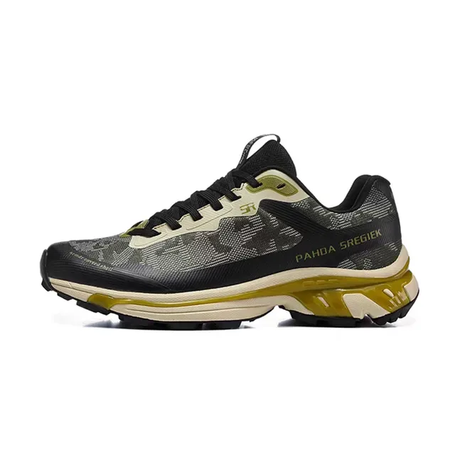 SREGLEK Move Alpha Lite Black Multicolor Camo-Print Mesh Upper Chunky Cushioned Midsole Sneakers 6