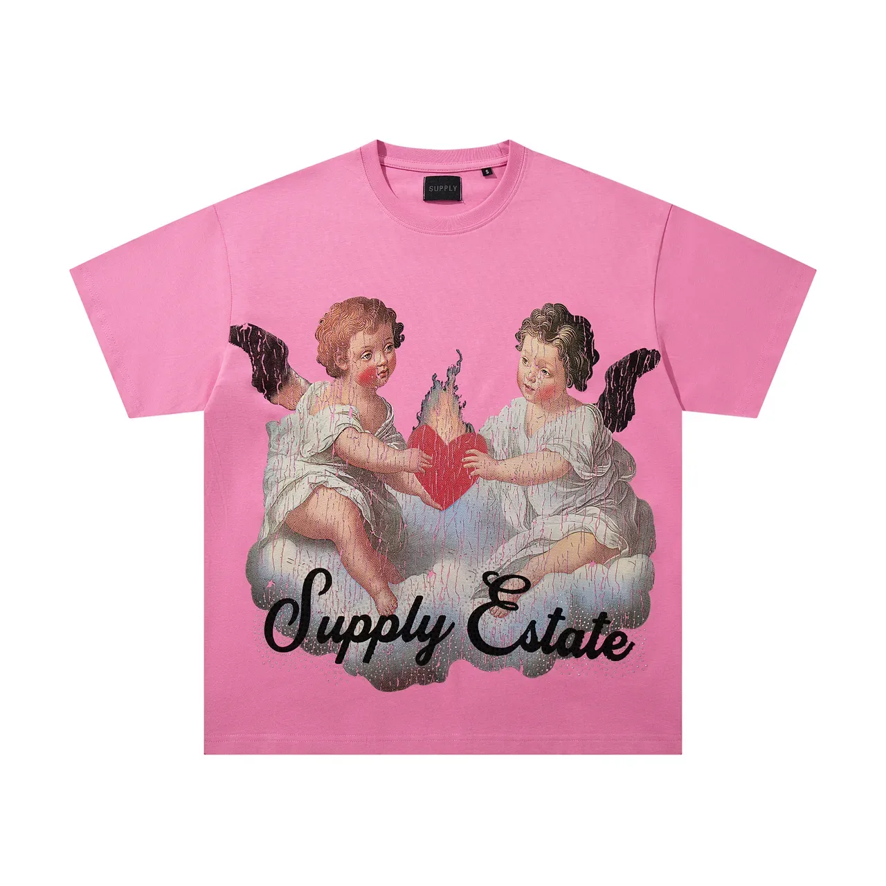 Supply Estate Graphic Print Pink Oversized T-Shirt 3