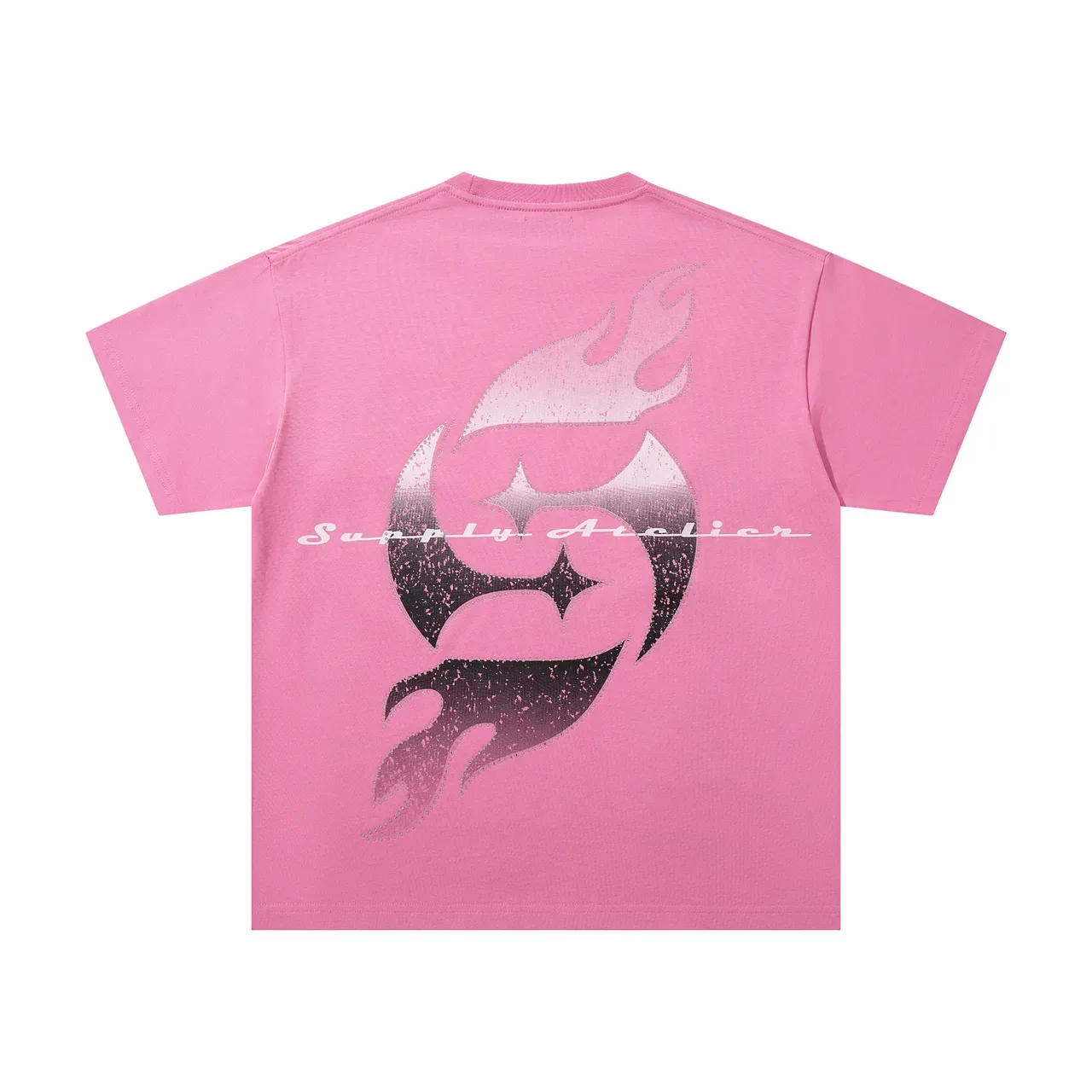 Supply Estate Graphic Print Pink Oversized T-Shirt 4