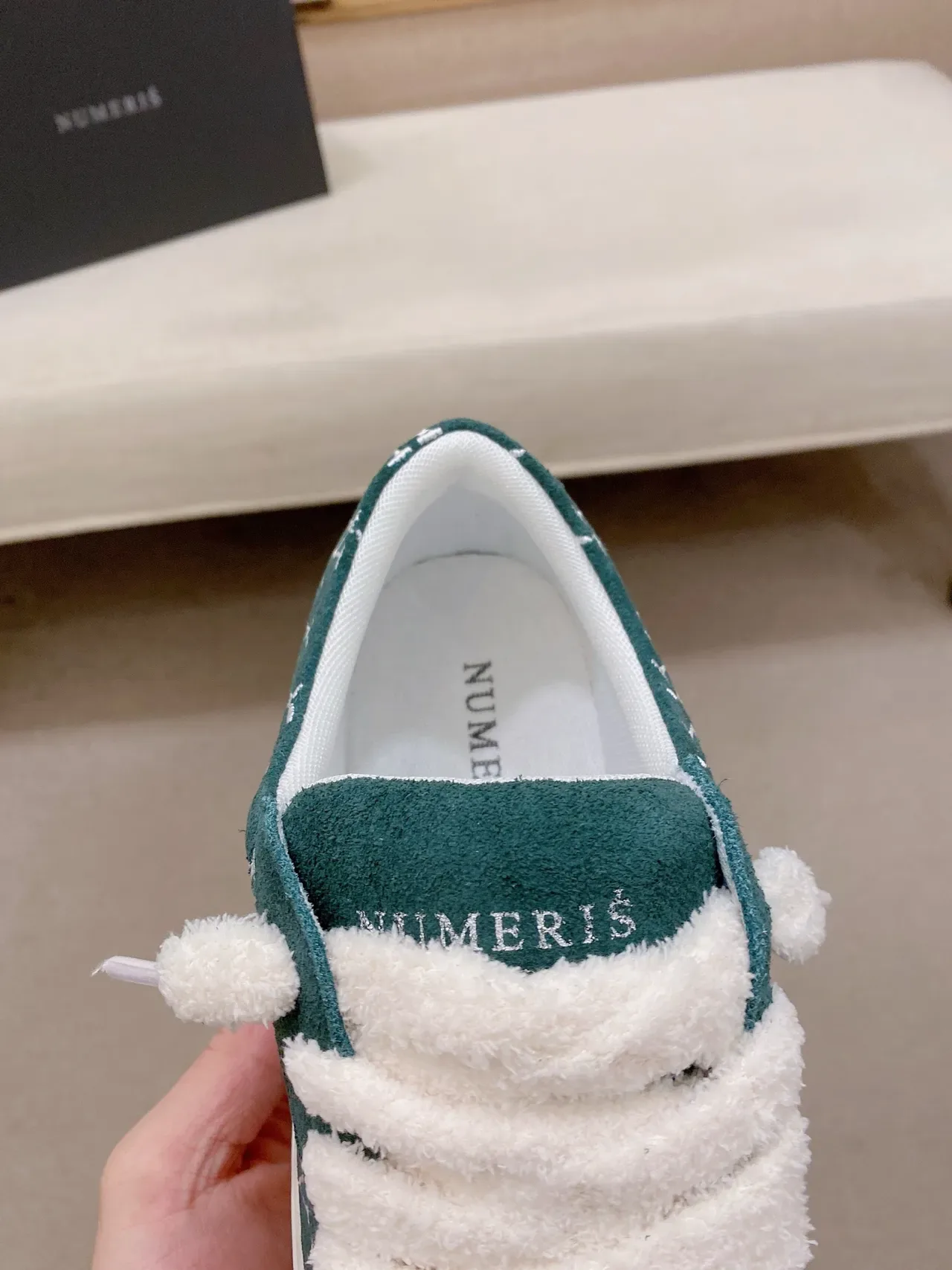 Teal Suede Monogram Slip-On Platform Sneaker 3