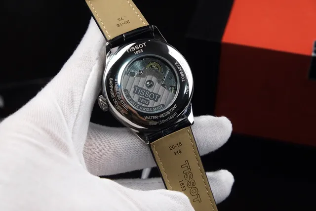 Tissot Black Silver Round Dial Guilloché Center Mechanical Watch 2