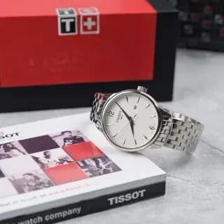 Tissot Tradition Silver White Slim Stainless Steel Case Date Window At 3 O'clock Mechanical Watch