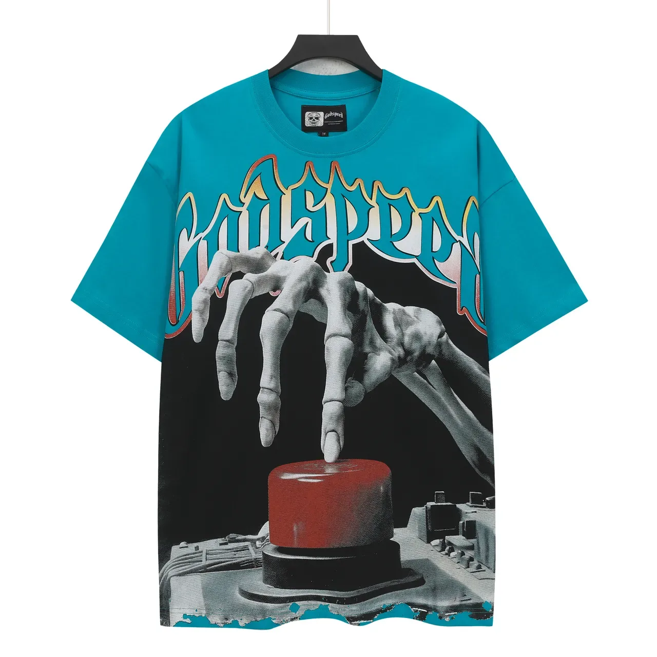Turquoise Graphic Print Oversized T-Shirt 2