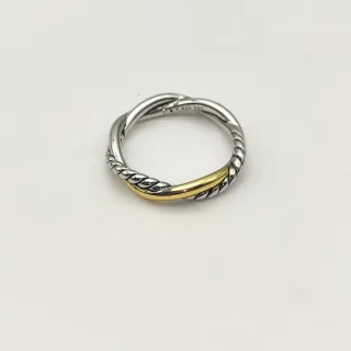 Two-Tone Twisted Rope Interlocking Ring