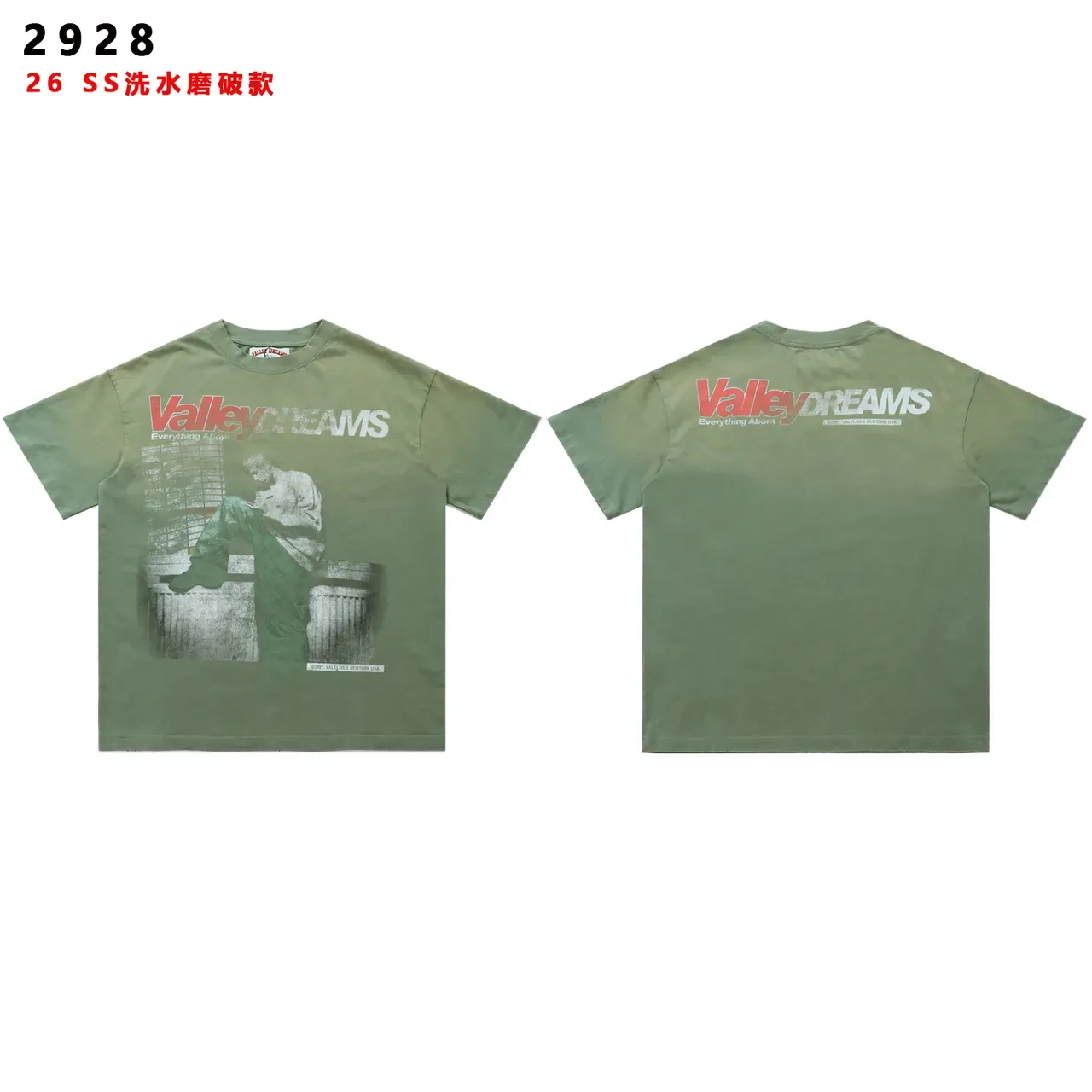 Valley Dreams Washed Distressed Graphic T-Shirt 2