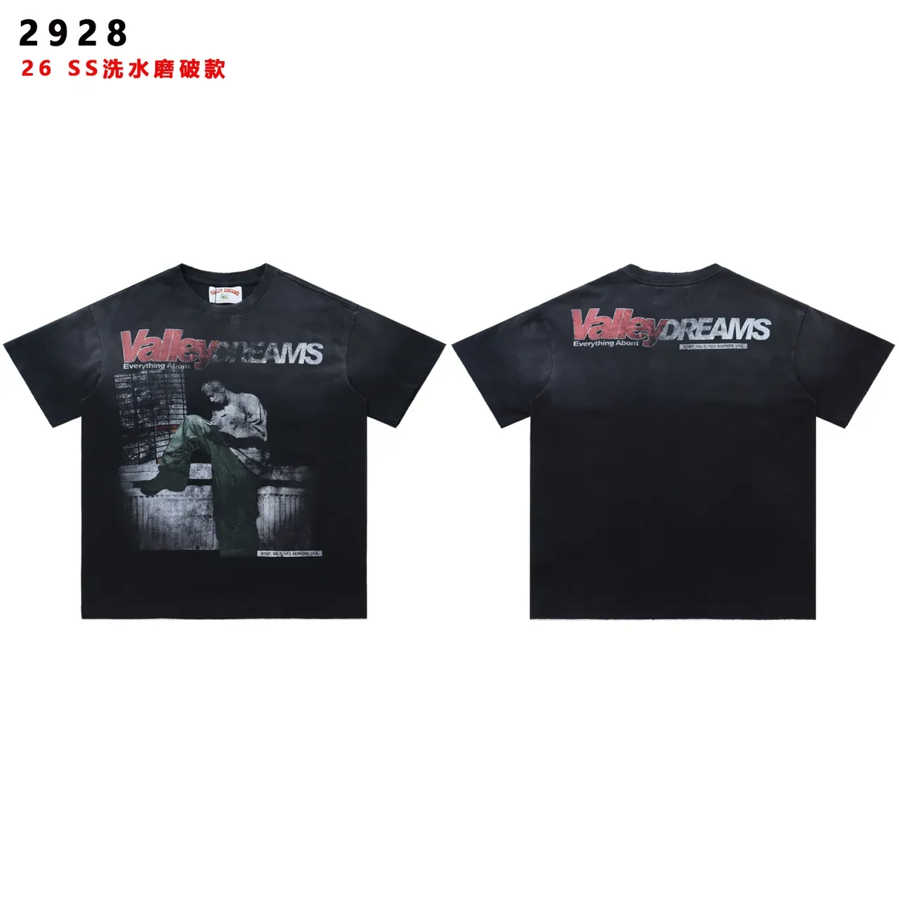 Valley Dreams Washed Distressed Graphic T-Shirt 3