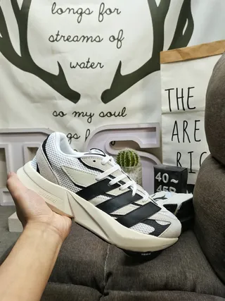 White and Black Chunky Lifestyle Sneakers 5