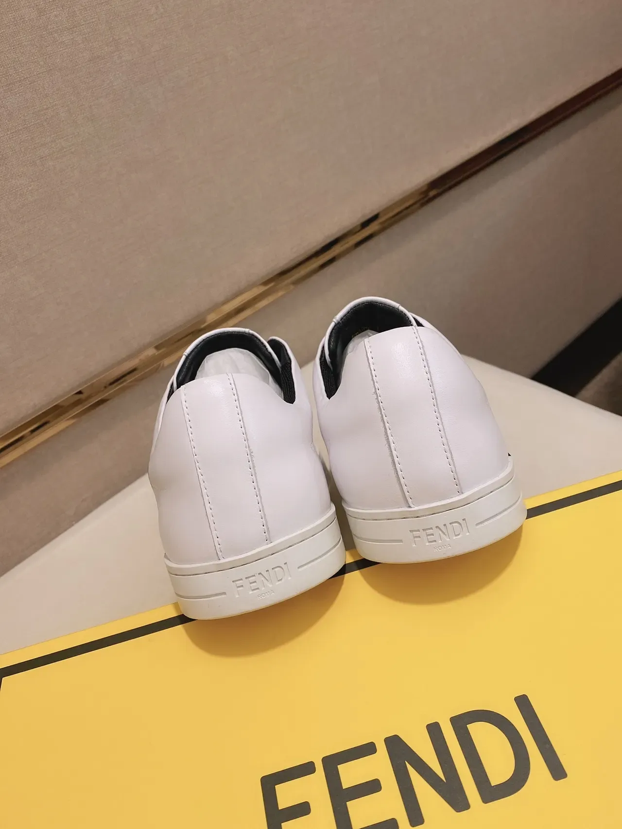 White and Black Geometric Panel Low-Top Sneaker 2