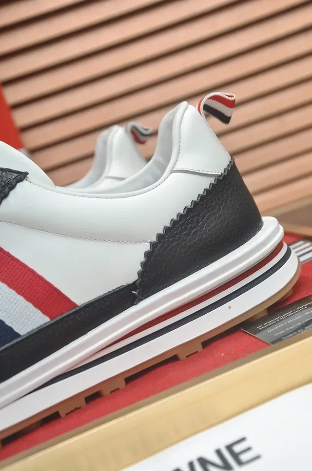 White and Black Striped Low-Top Lifestyle Sneaker 2