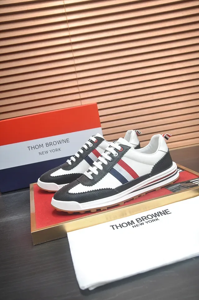 White and Black Striped Low-Top Lifestyle Sneaker 4