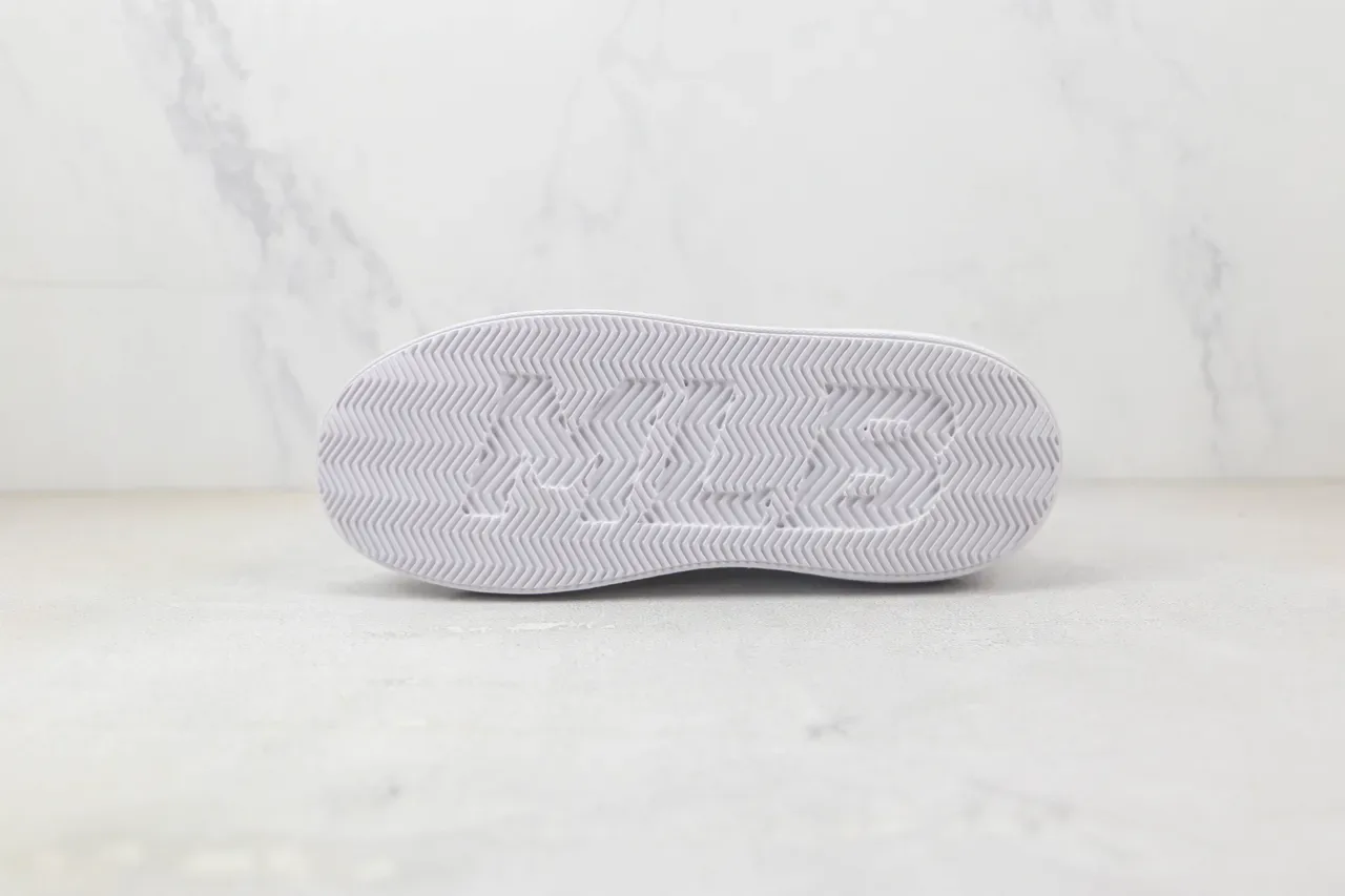 White and Blue Script Logo Platform Lifestyle Sneaker 8