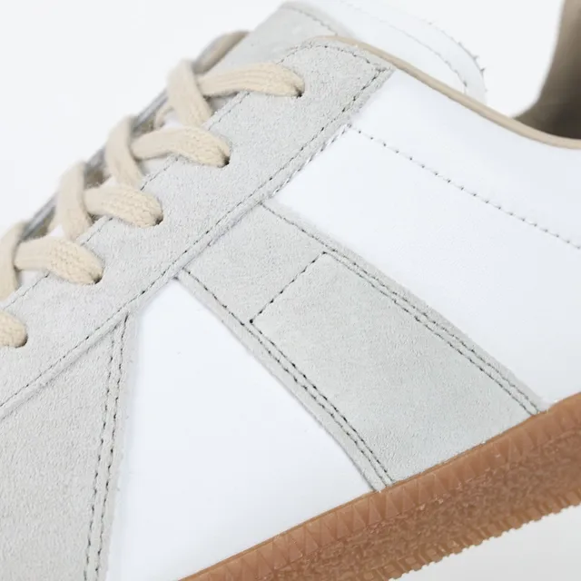 White and Gray Suede Leather Panelled Low-Top Lifestyle Sneakers 6