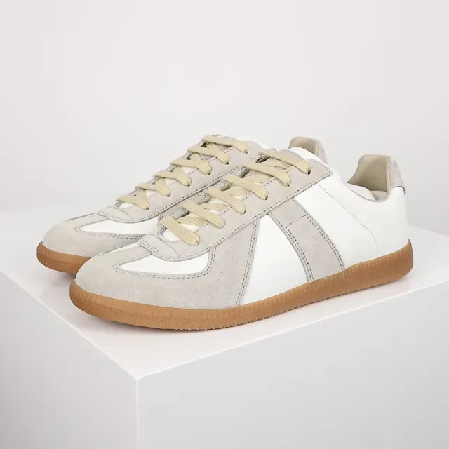 White and Gray Suede Panelled Low-Top Lifestyle Sneaker 2