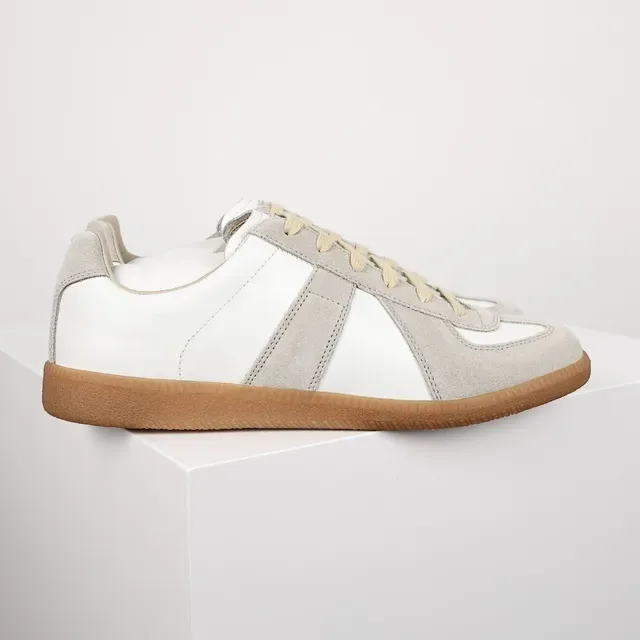 White and Gray Suede Panelled Low-Top Lifestyle Sneaker 3