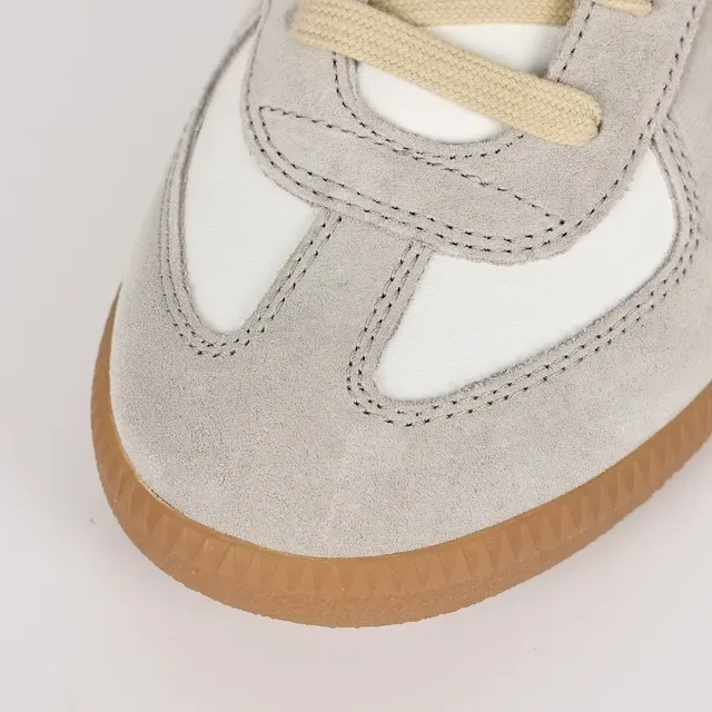 White and Gray Suede Panelled Low-Top Lifestyle Sneaker 5