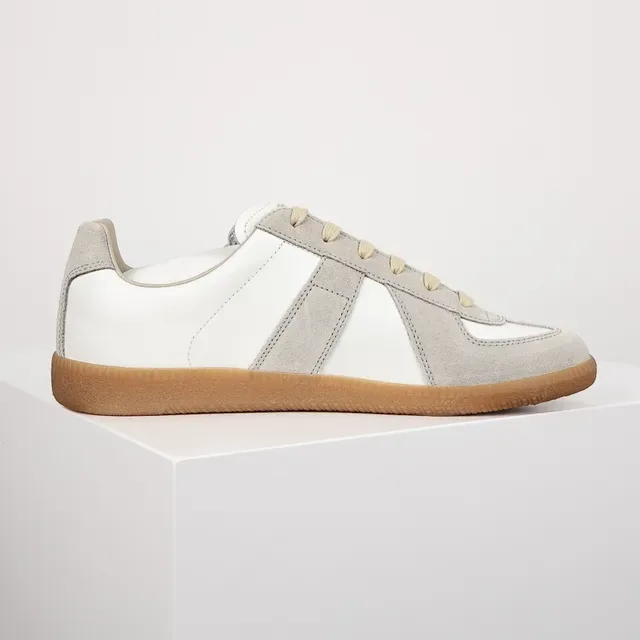 White and Gray Suede Panelled Low-Top Lifestyle Sneaker 7