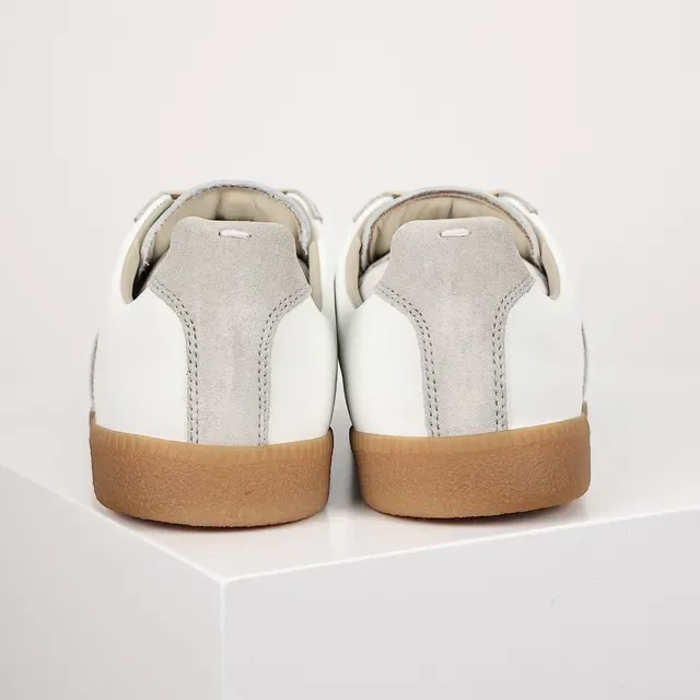 White and Gray Suede Panelled Low-Top Lifestyle Sneaker 8