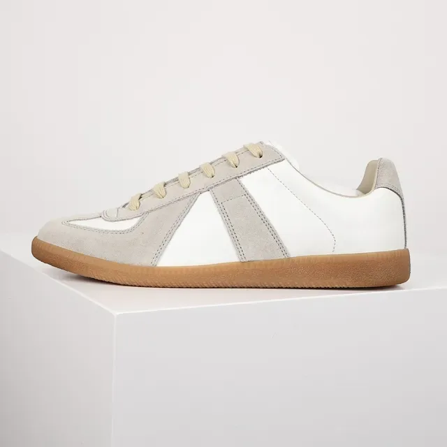 White and Gray Suede Panelled Low-Top Lifestyle Sneaker 9