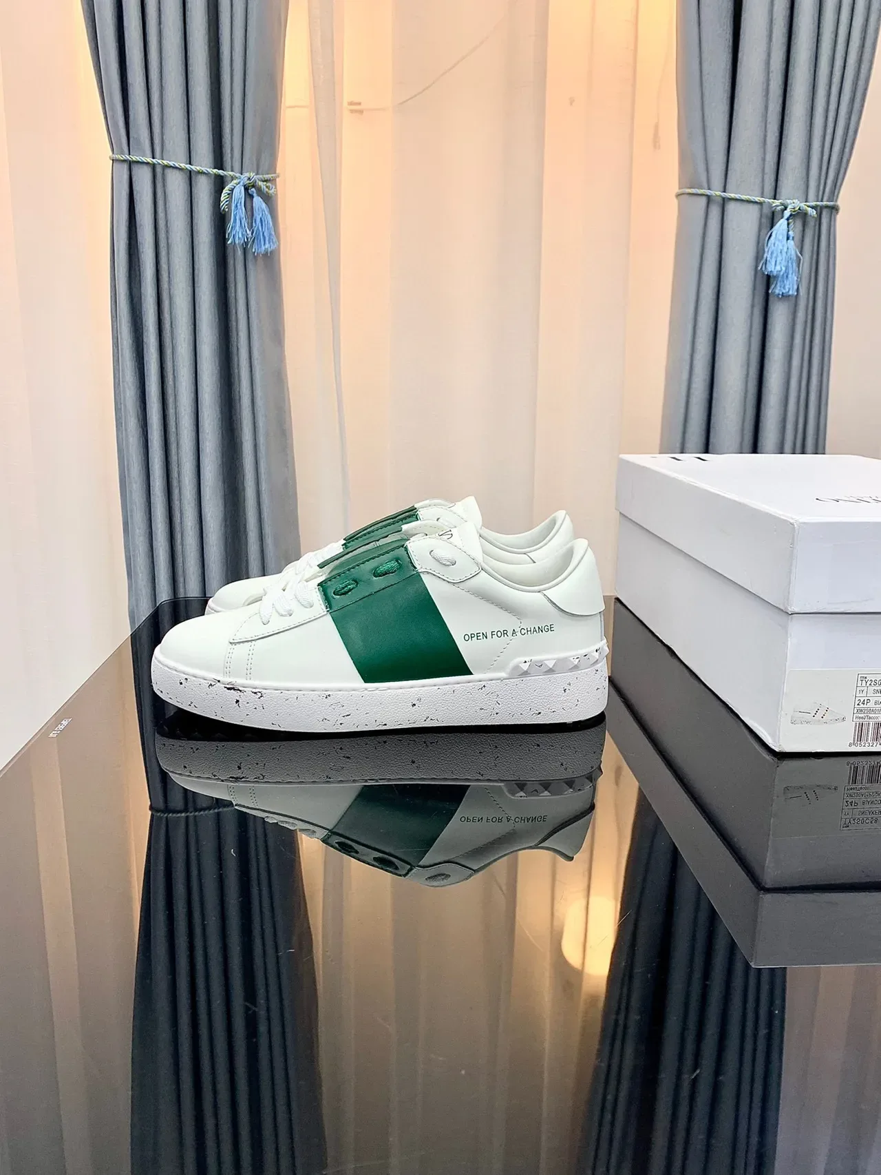 White and Green Strap Lifestyle Sneakers 2