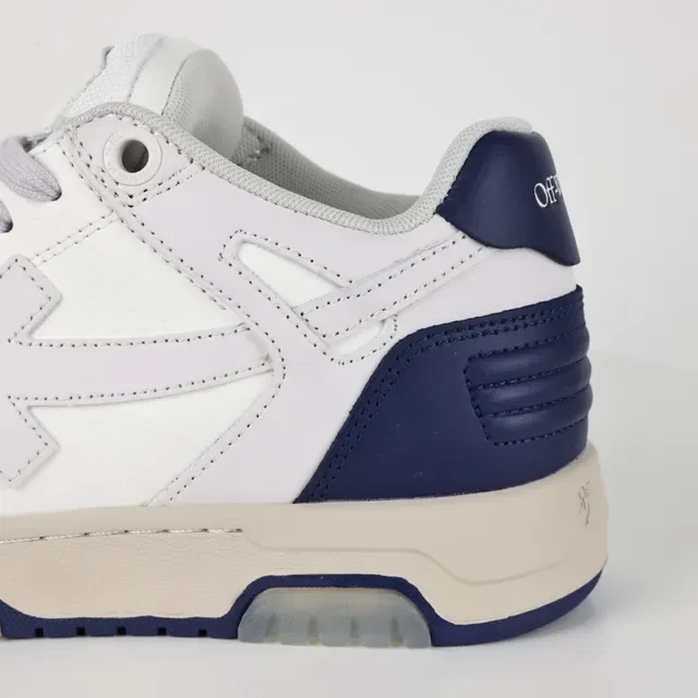 White and Navy Panelled Low-Top Sneaker 4