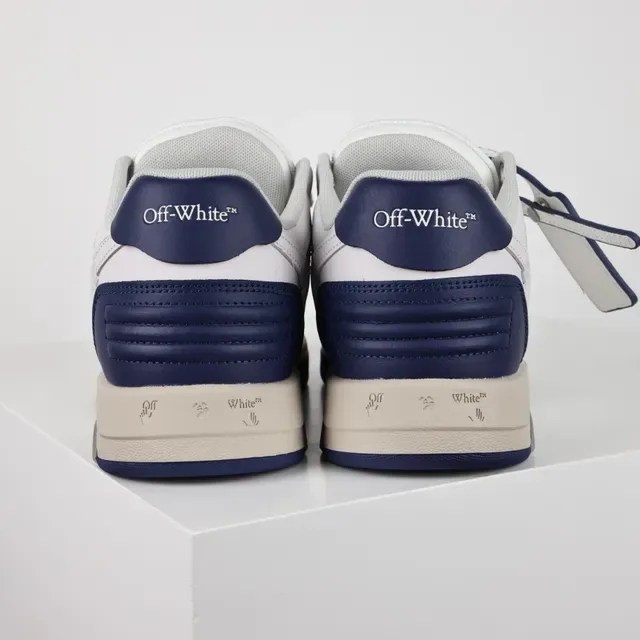 White and Navy Panelled Low-Top Sneaker 8
