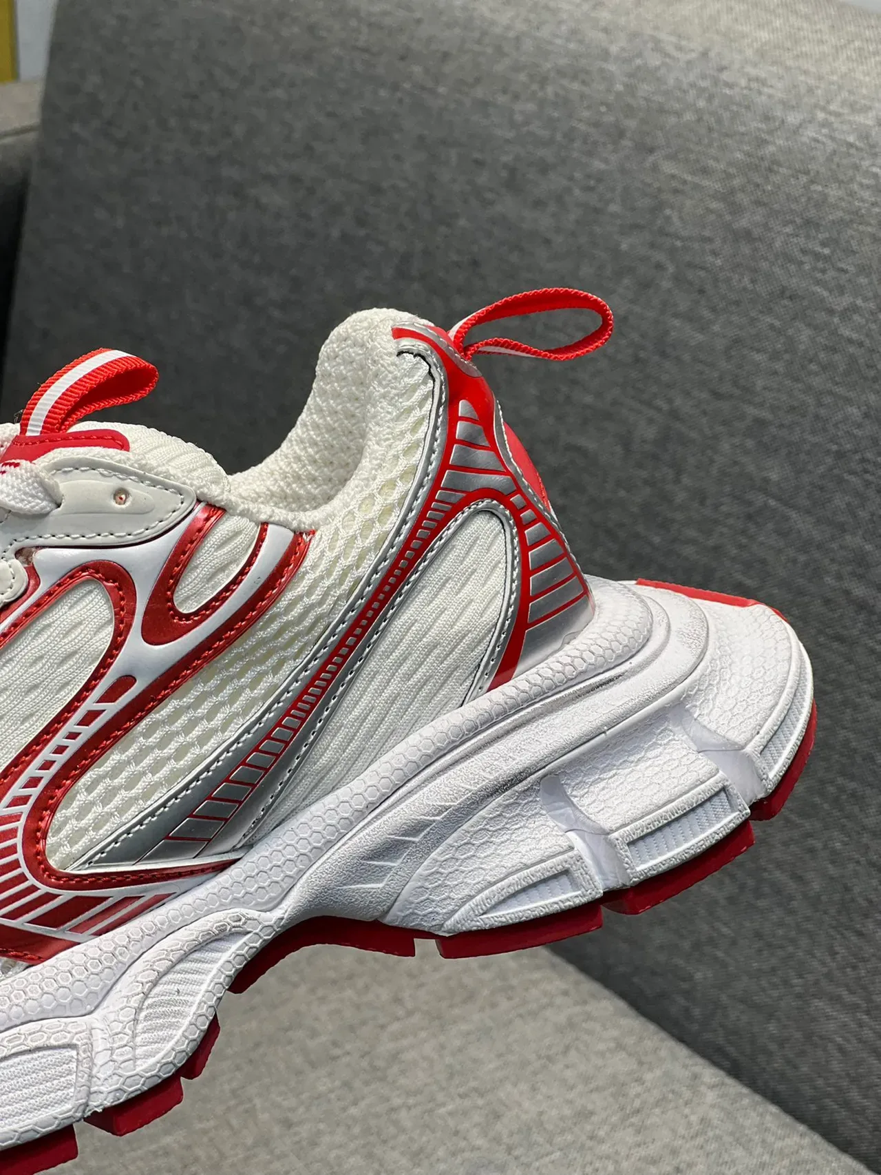 White and Red Chunky Lifestyle Sneaker 8