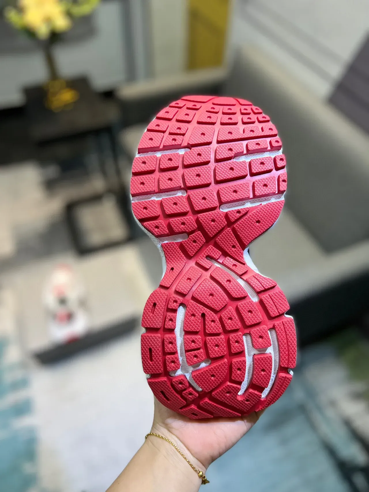 White and Red Chunky Lifestyle Sneaker 9