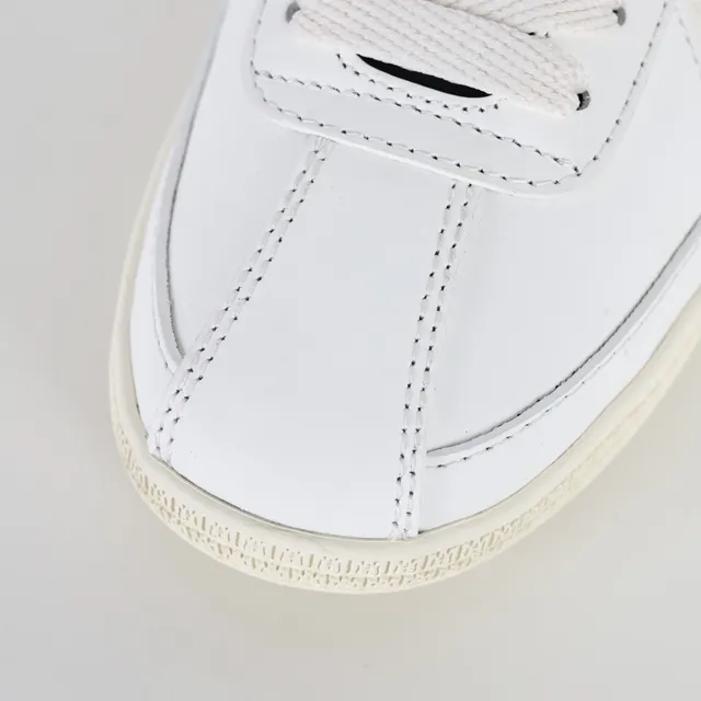 White Black Leather Upper Three Star Appliqués Sneakers 5