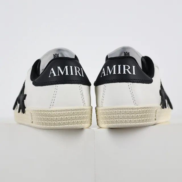 White Black Leather Upper Three Star Appliqués Sneakers 8