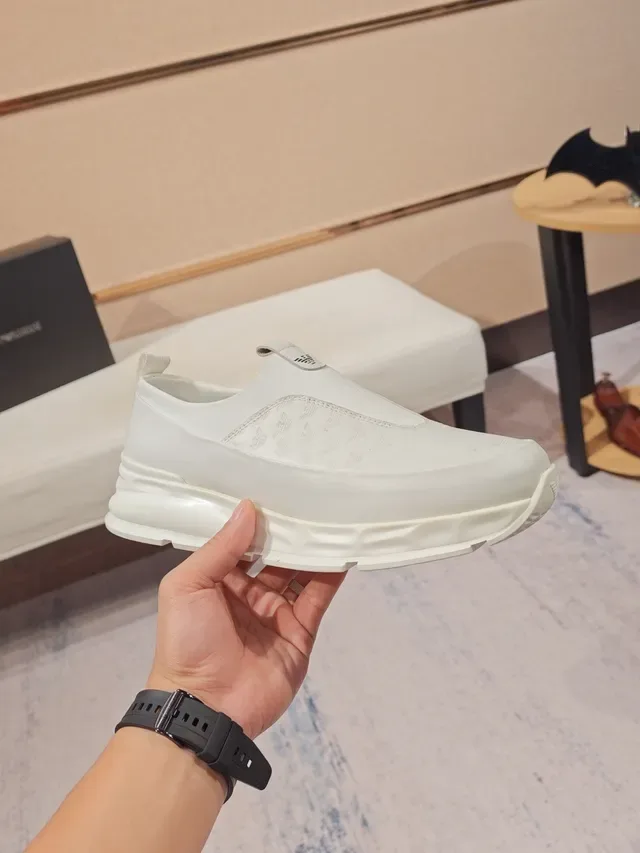 White Slip-On Embossed Upper Chunky Sole Lifestyle Sneaker 4