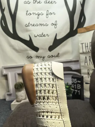Woven Off-White Slip-On Casual Shoes 3