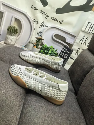 Woven Off-White Slip-On Casual Shoes 7