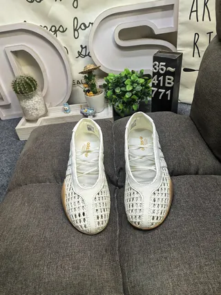 Woven Off-White Slip-On Casual Shoes 10