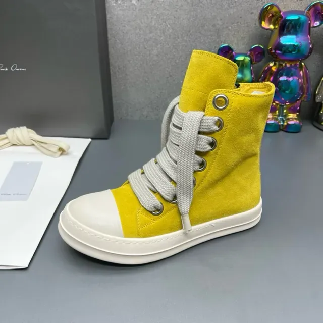 Yellow Suede High-Top Zipper Sneakers 3
