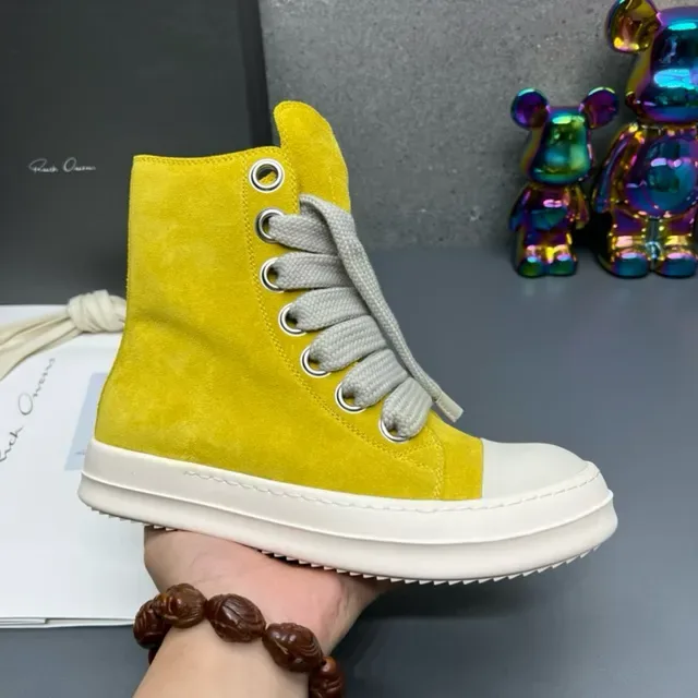 Yellow Suede High-Top Zipper Sneakers 5