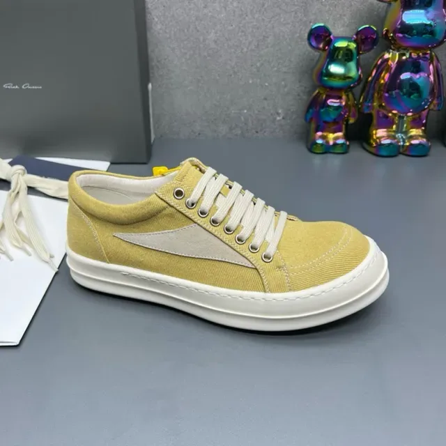 Yellow White Canvas Upper Contrast Side Panel Sneakers 4