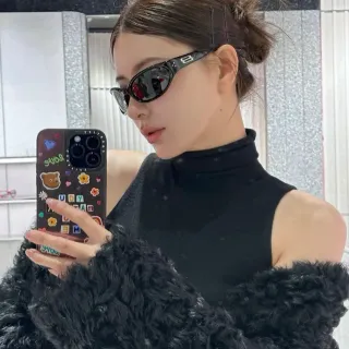 Gentle Monster Angular Cat-Eye Matte Black Sunglasses